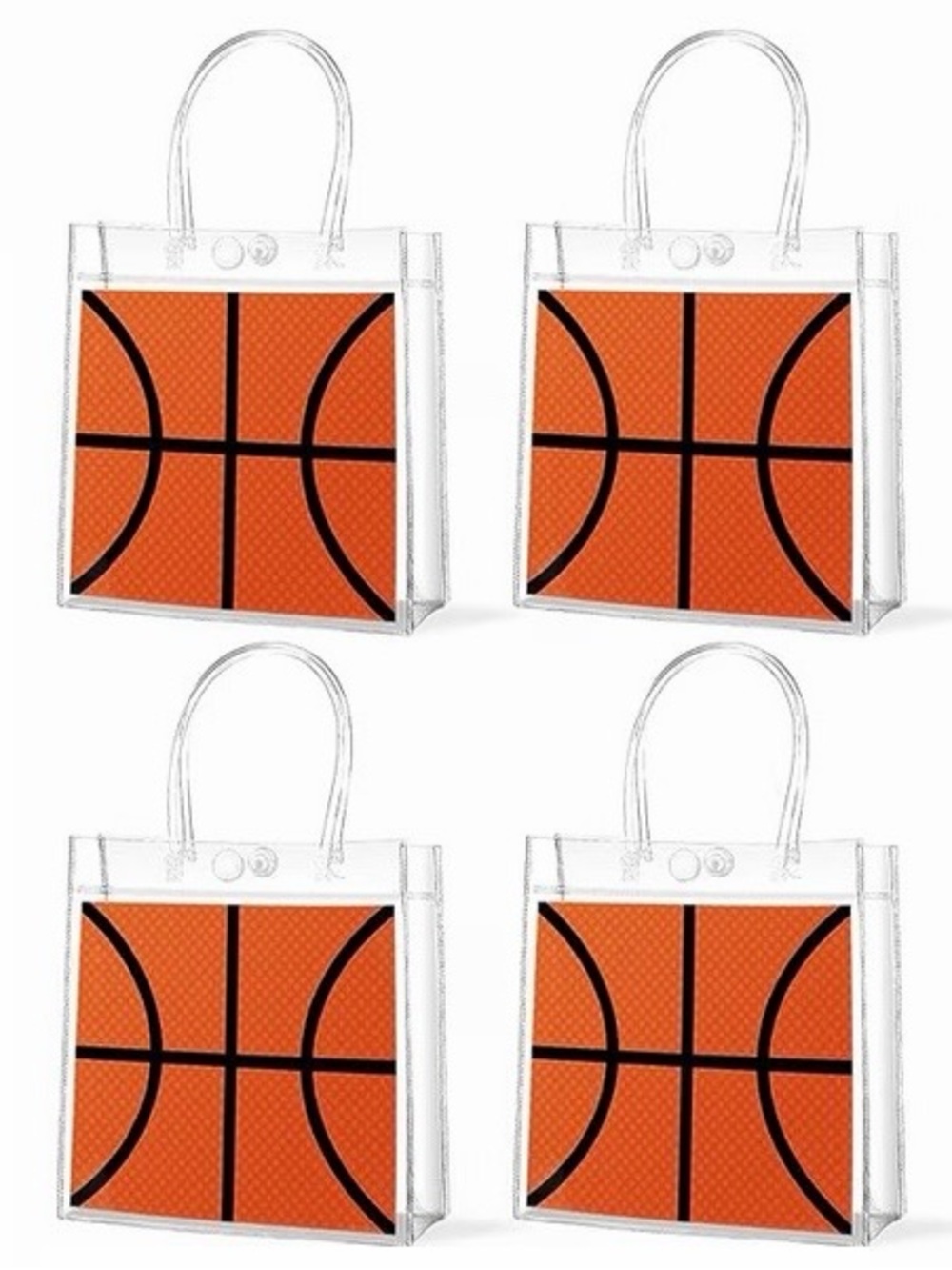 Basketball Clear Favor Bags with Handles